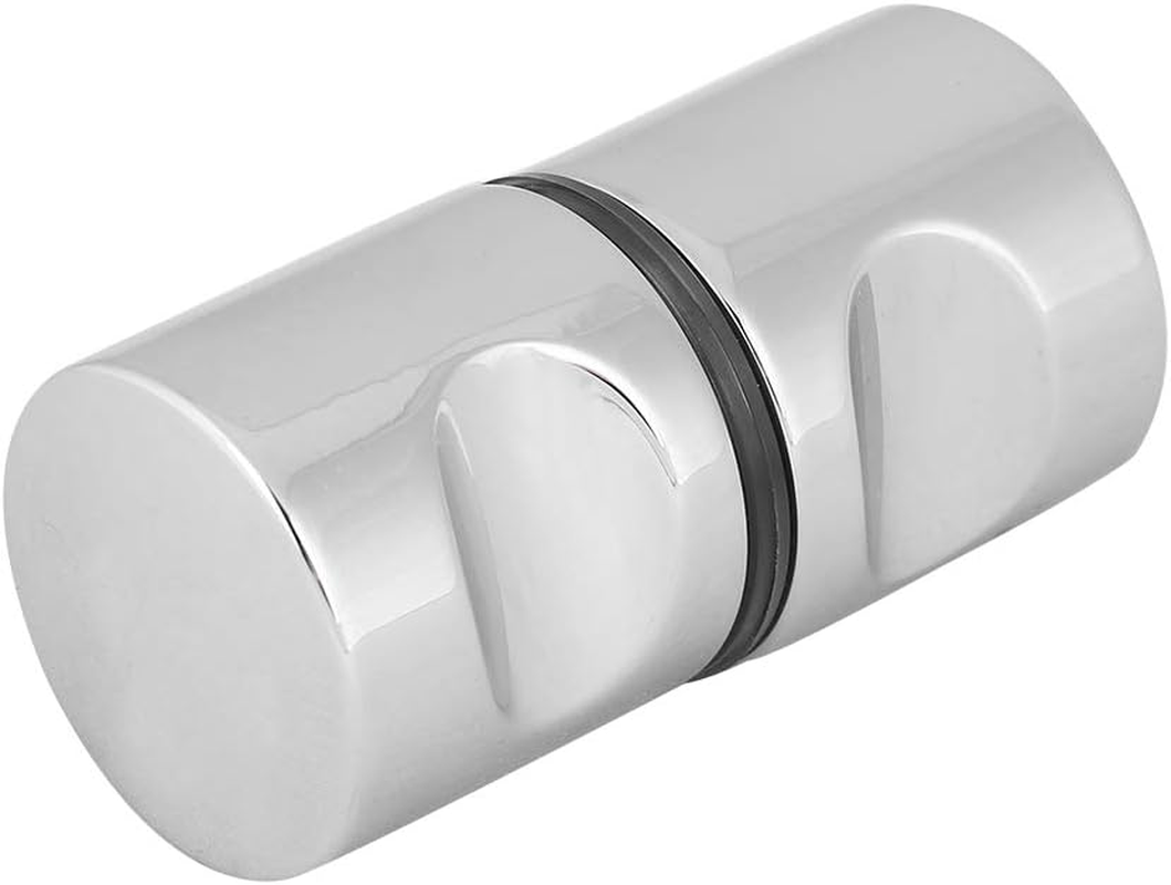 Alvinlite Shower Door Knob Home Hotel Bathroom Back to Back Groove Chrome Plated Handle Pull Door Opener(Style#1)