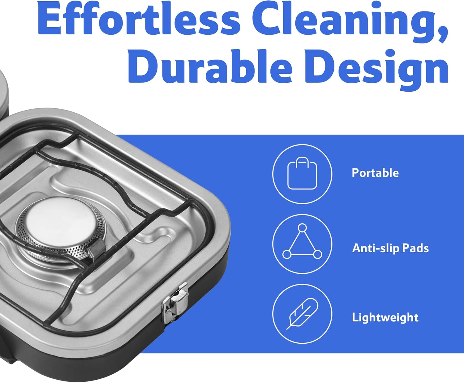 Naturehike Upgraded Folding Gas Stove, 2-Burner Camping Stove, Portable Gas Stove with Dual Burners, Compact & Lightweight Propane Stove for Camping, Picnics, Backpacking (IAPMO GASMARK CERTIFICATED) image number 3