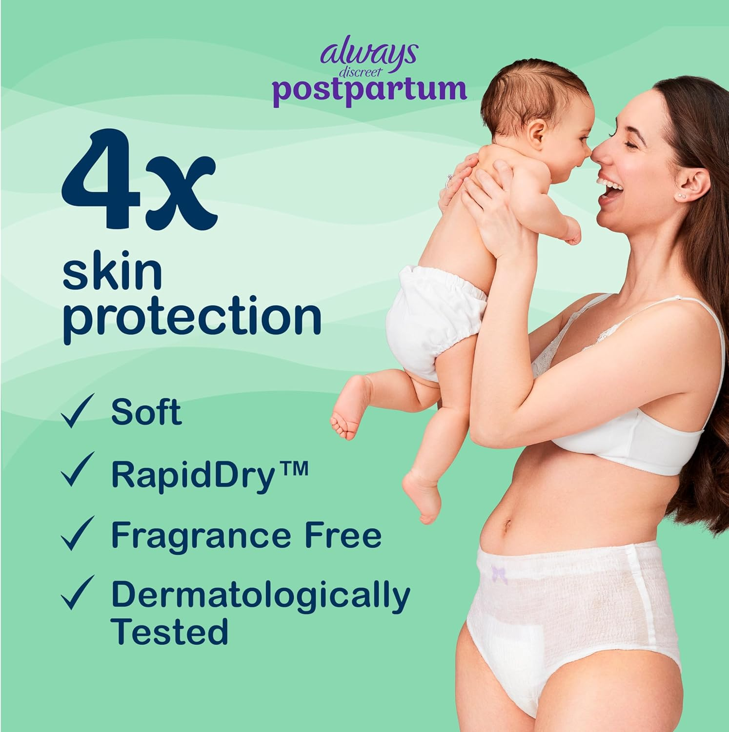 Always Discreet Postpartum and Adult Incontinence Underwear for Women, Size S/M, Maximum Protection, 16 CT image number 3