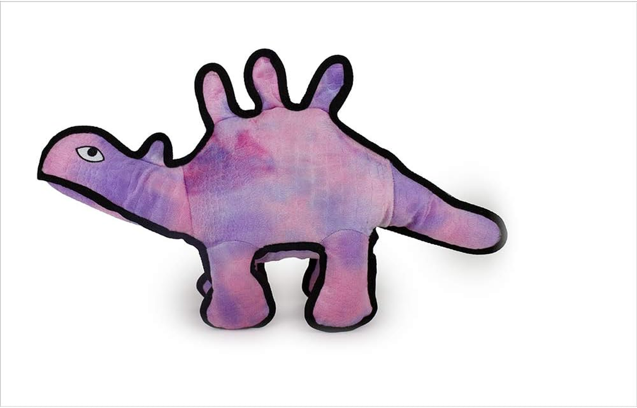 Ruff Play Tuff Dinosaur Dog Toy, Pink - Dog Teething Toy, Chew Toys, Extremely Durable, for Aggressive Chewers, Unbreakable Stuffed Dog Toys, Aids Dogs Dental Health