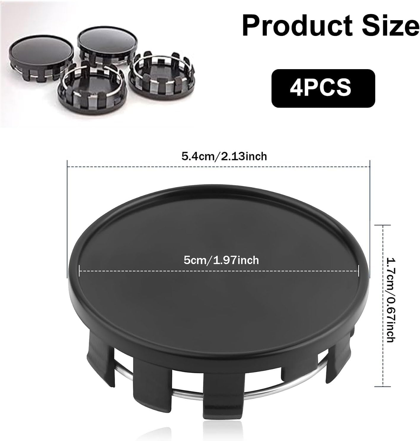 Car Wheel Hub Centre Caps, 4Pcs Universal Snap-In Rim Covers, Durable Snap-In Vehicle Rim Hub Caps, Car Wheel Centre Hub Caps Covers image number 2