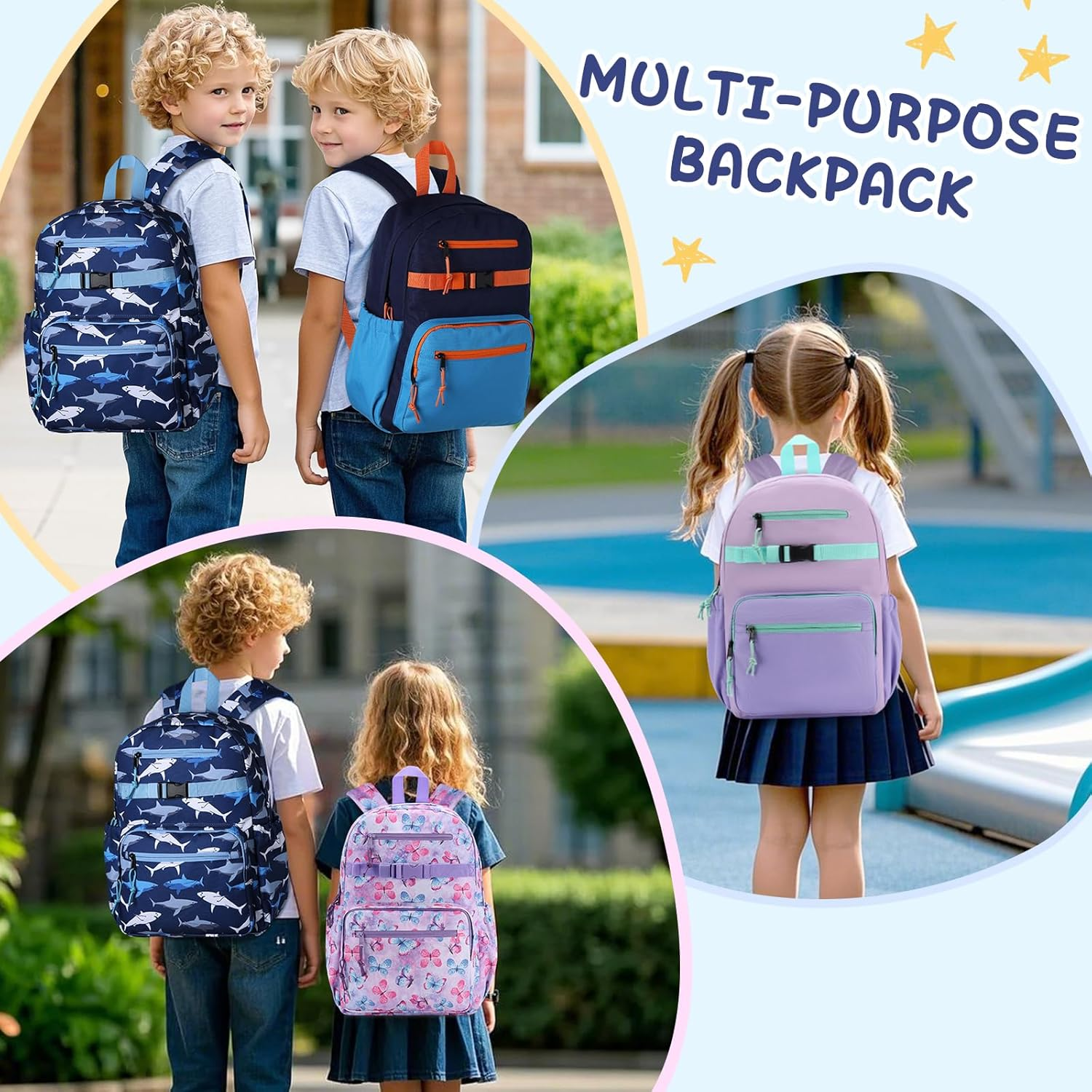 Toddler Kids Backpack,Ravuo Cute Preschool Bag for Boys Girls Lightweight Water Resistant School Bookbag with Chest Strap image number 3