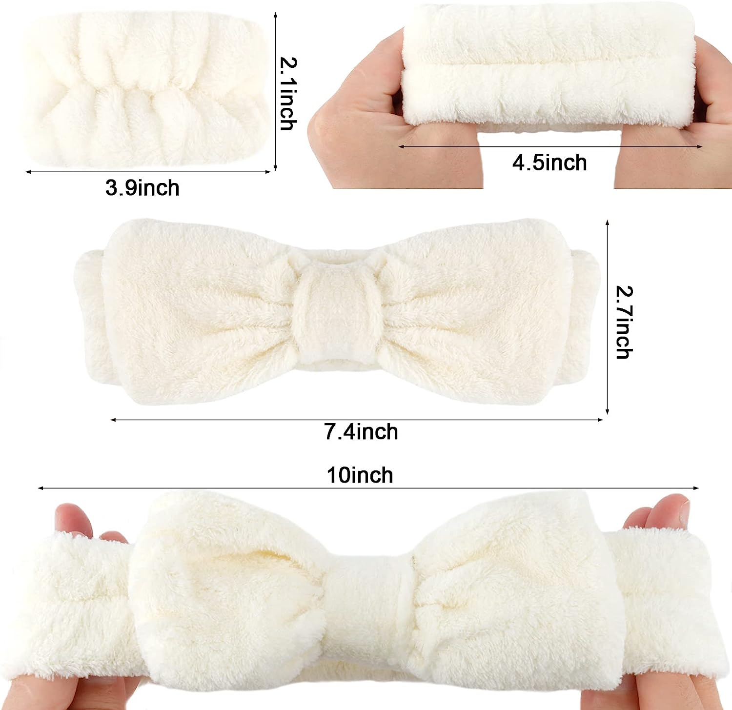 WHAVEL 6PCS Spa Headband and Wristband Set, Face Wash Headband Makeup Skincare Headband Wrist Bands for Washing Face - Cow, Leopard image number 6