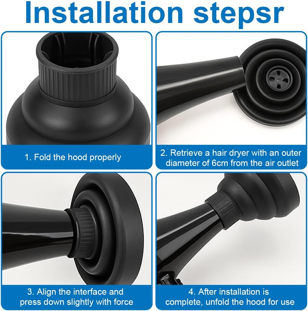 IKOPFLN Universal Foldable Hair Diffuser Hair Dryer Adaptable for Blow Dryer with Nozzle image number 5