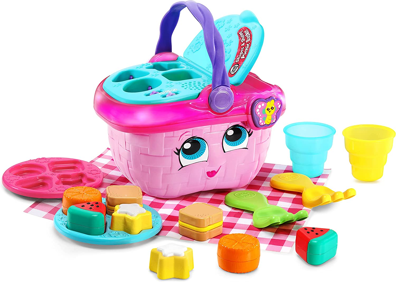 Leapfrog Shapes & Sharing Picnic Basket Refresh - Electronic Toys Role Play Picnic - 603603 - Pink