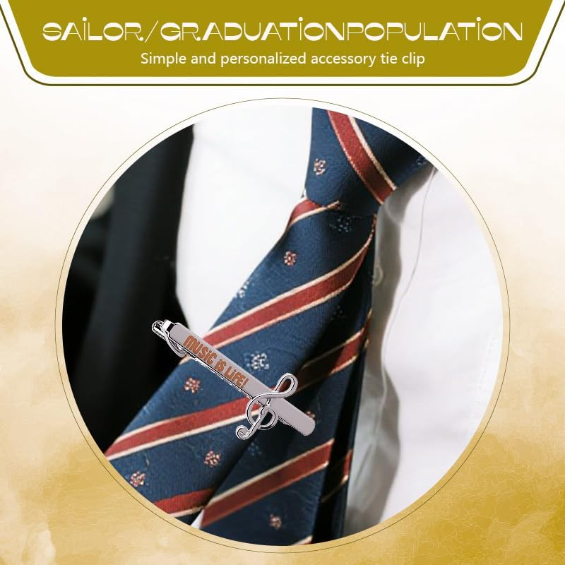 Music Themed Gifts for Musician Musicial Christmas Birthday Gifts for Friends Musicians Musical Tie Clip for Men Best Friend Musician Retirement Presents for Coworker Musicians Music Lovers Gift Ideas image number 6