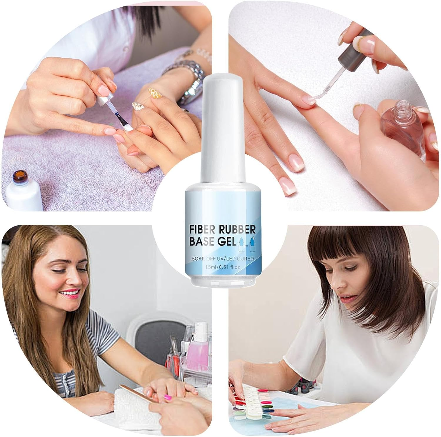 Gwtdtoad Nail Repair Gel | Nail Repair Extend Fiber Gel Base Coat - 15Ml UV Led Curing Requires Manicure Supplies for Salon Indoor Home Travel Outdoor image number 2