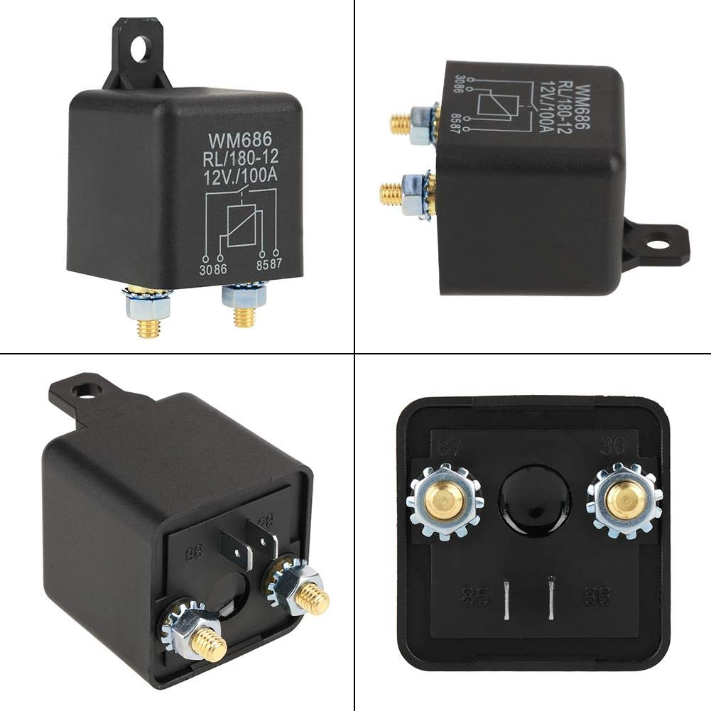 Heavy Duty Car Starter Relay DC 12V 100A Normal Open Car Relay Electrical Relays Switch - Dustproof Design & 4-Pin Relay Type for Control Battery On/Off image number 1