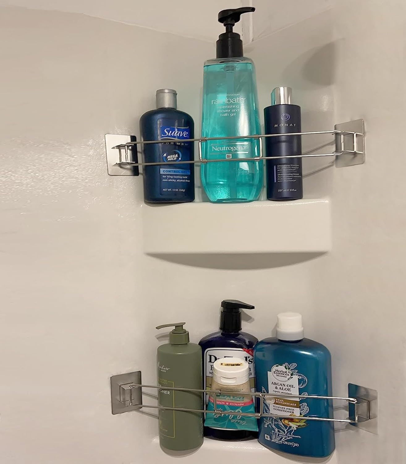 Safoner RV Shower Corner Storage Bar- Adjustable Stainless Steel Rod for Corner Shelves in Camper, Length 7.9-13.7 Inches- RV Bathroom Organization Must Have Accessories (2 Pack image number 1