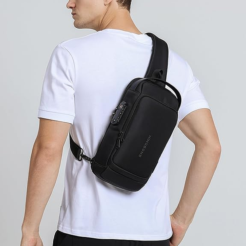 KINGSONS Sling Crossbody Bag Anti-Theft Chest Shoulder Backpack for Men Waterproof Minimalist Casual Daypack for Travel Gym - Ks3211 image number 3