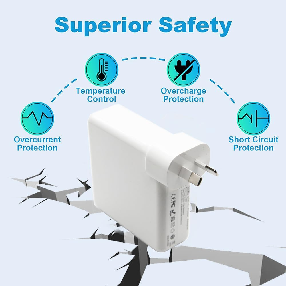 LZUMWS 96W/90W/87W/67W/61W/45W Fast Charger 20V 4.8A USB C for Macbook Pro13 16 15 14'',Macbook Air M1 M2 13" 2018-2022,Pad Pro, Laptop Adapter Compatible All Type C Device with USB C Charge Cable image number 4