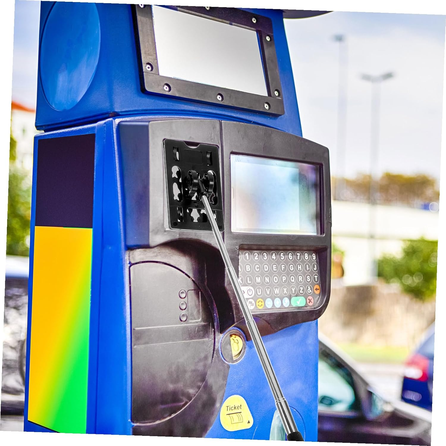 GANAZONO Telescopic Parking Card Holder Rod for Garage Vehicle Parking Toll Swiping Stick with Automatic Extension Secure Plastic Construction Reliable Contactless Payment Aid image number 4