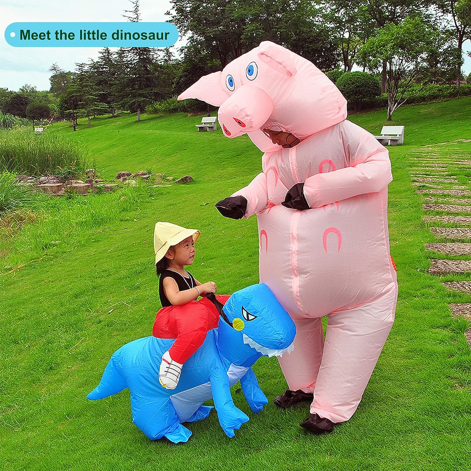 LUVSHINE Inflatable Pig Costume Adult, Fancy Dress, Blow up Costume Suitable for Party, Halloween, Christmas, Pink image number 5