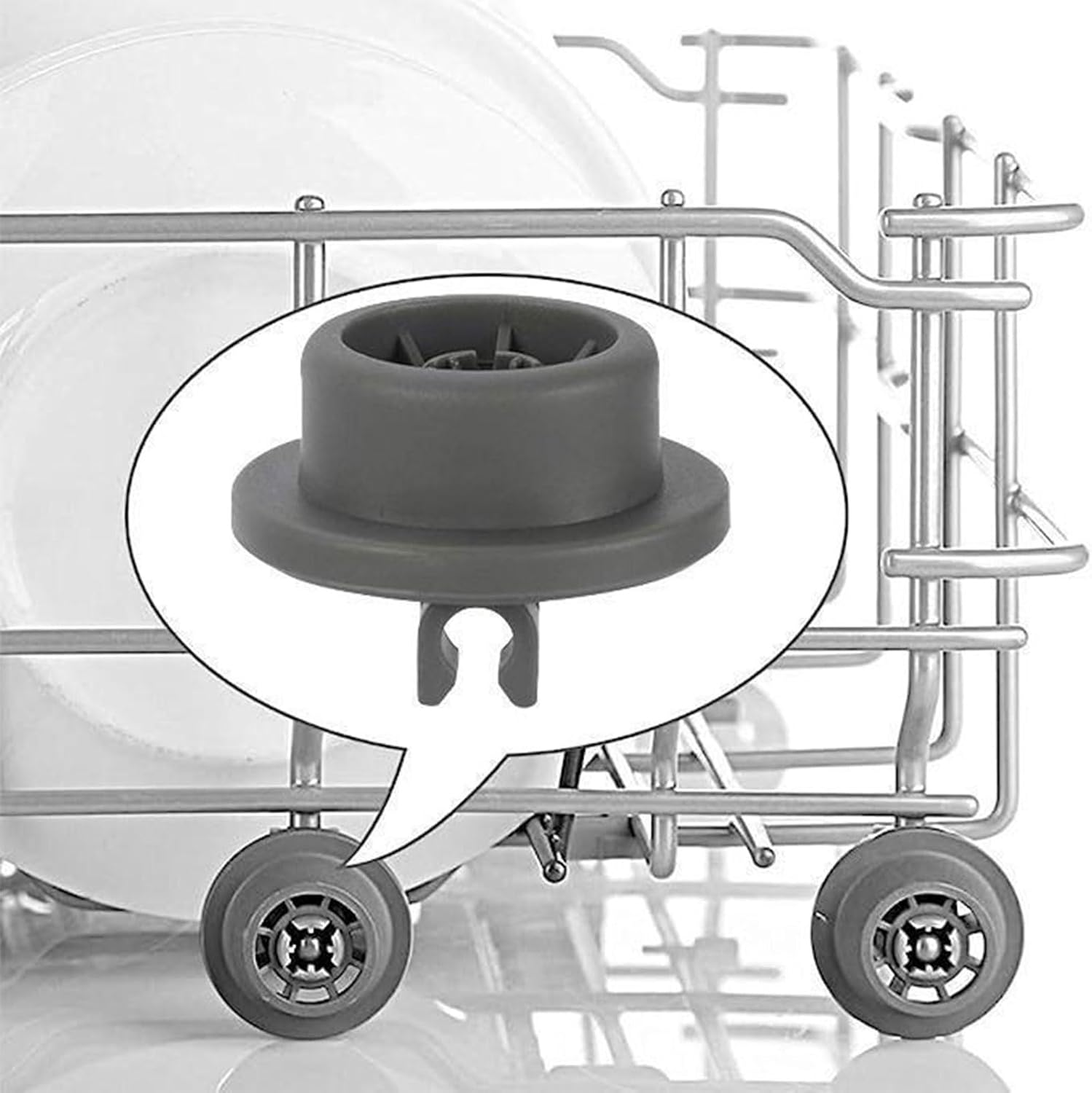 8Pcs Dishwasher Lower Rack Wheel Replacement, Lower Basket Wheel Replacement Parts, Compatible with Bosch Kenmore Neff Siemens Dishwashers, 8-Piece Set image number 5