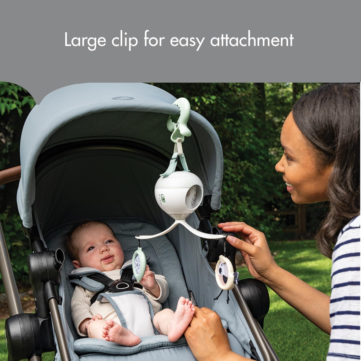 Tiny Love Black & White Decor Collection 2-In-1 Tummy Time Mobile Entertainer - Engaging & Portable Baby Gym with Music, Lights, and Peek-A-Boo Fun, Nursery Mobile, Take along Mobile image number 1