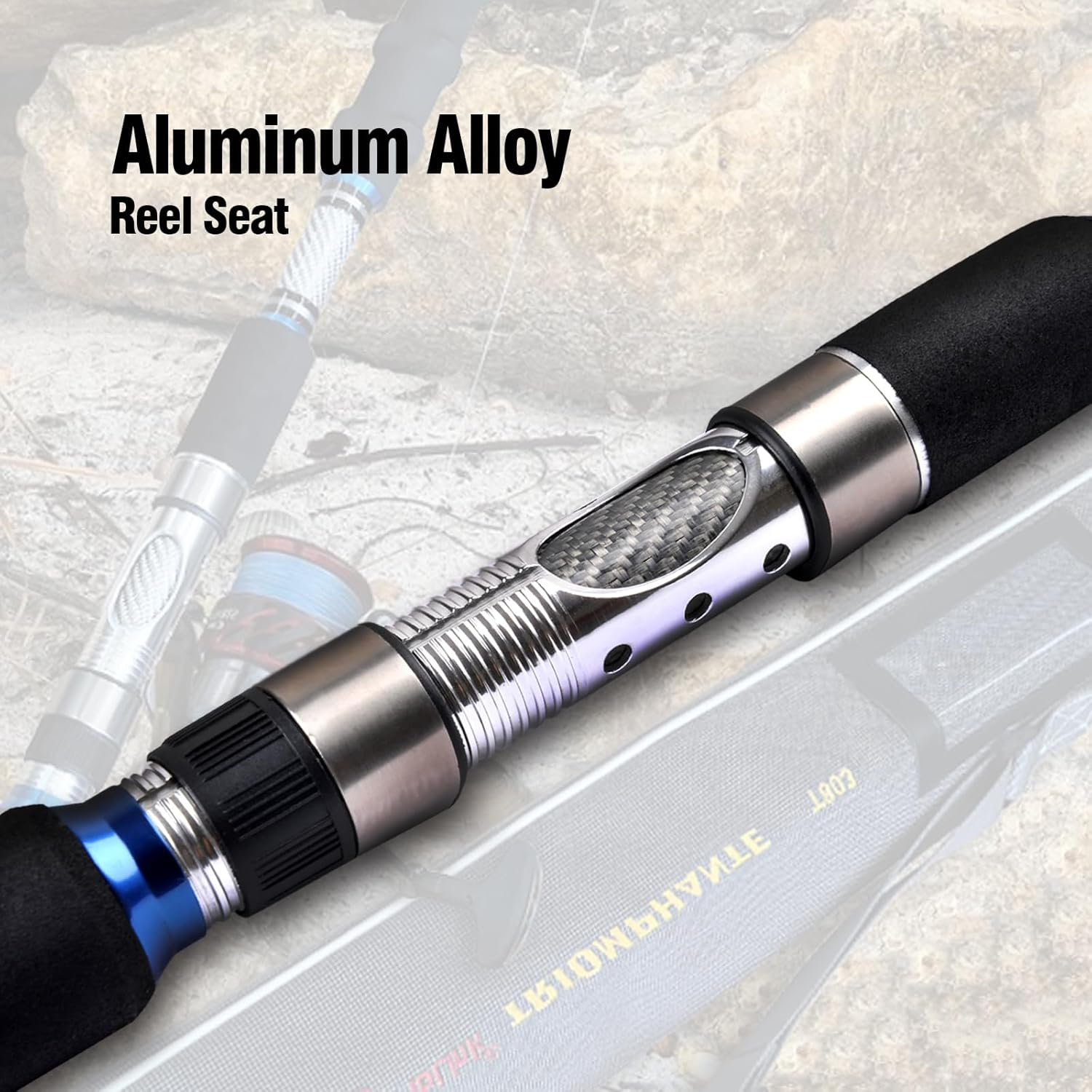 Fiblink 3-Piece Heavy Spinning Fishing Rods Portable Graphite Spin Rod (30-50-Pound Test) - 7-Feet image number 3