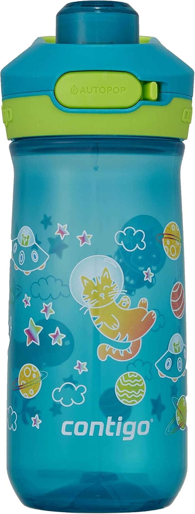 Contigo Jessie Kids Water Bottle with Leak-Proof Lid, 14Oz Dishwasher-Safe Kids Water Bottle, Fits Most Cup Holders, 2-Pack Blue Poppy/Coral & Amethyst/Jade