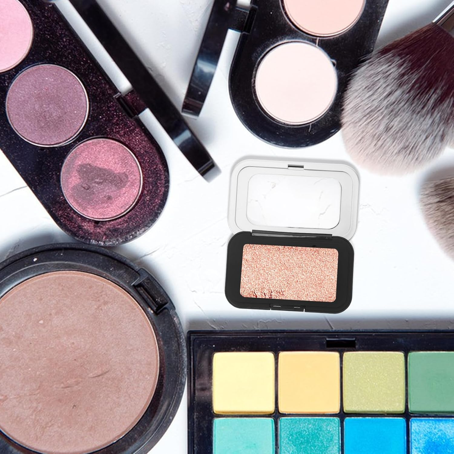 DOITOOL Magnetic Eyeshadow Palette Empty Compact DIY Makeup Mixing Plate Portable Black Makeup Organizer Suitable for Travel and Blush Storage image number 6