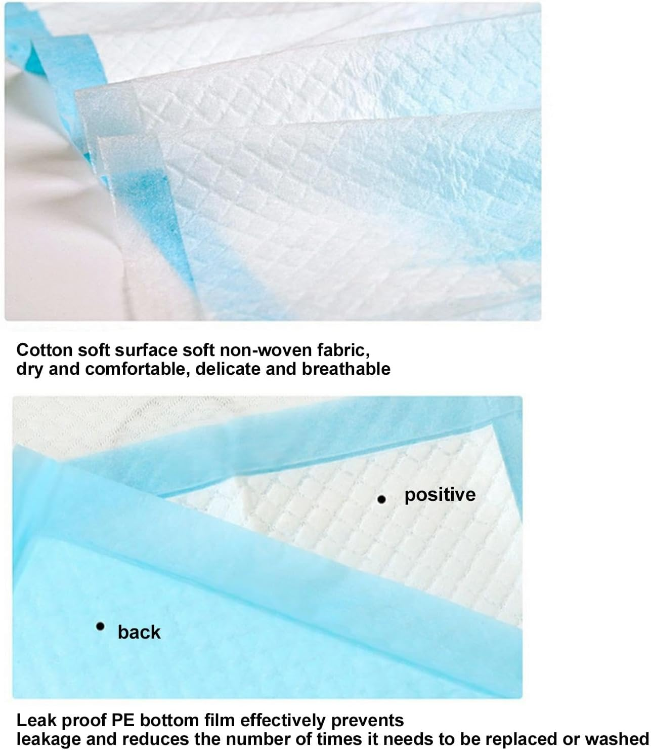 Baby Changing Pad Mat, Leak-Proof Chucks Pad, Pet Diaper under Padding, Multi-Purpose and Practical 100 Pieces for Quick Cleanup after Each Use of Babies or Adults image number 4