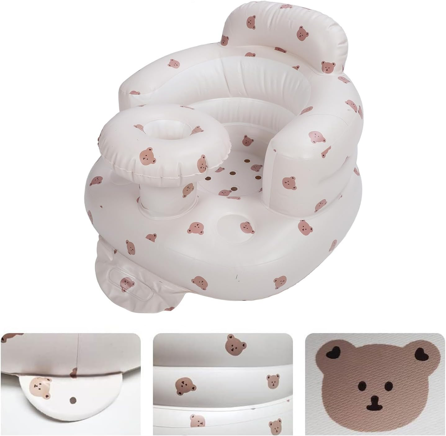 Baby Inflatable, Infant Back Support Sofa with with Tray Air Pump and Storage Case, Sitting up Toddler Chair for Babies 3 Months and Up image number 5