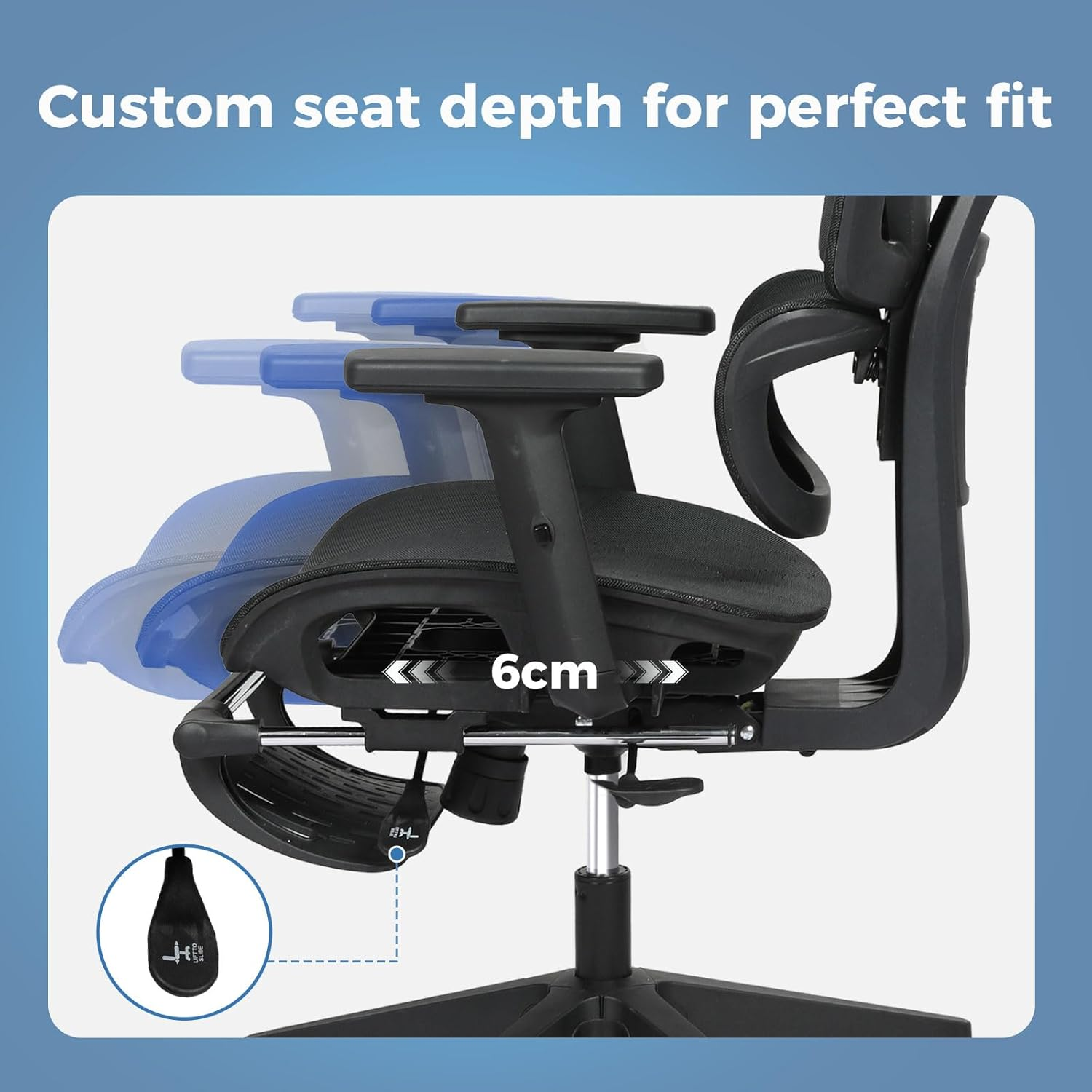 LEVEDE Ergonomic Office Chair with Foot Rest, Mesh Office Chair 4D Adjustable Armrest and Office Chair Lumbar Support, 150Kg Capacity Reclining Wide Home Office Desk Chairs(Black) - Brown image number 7