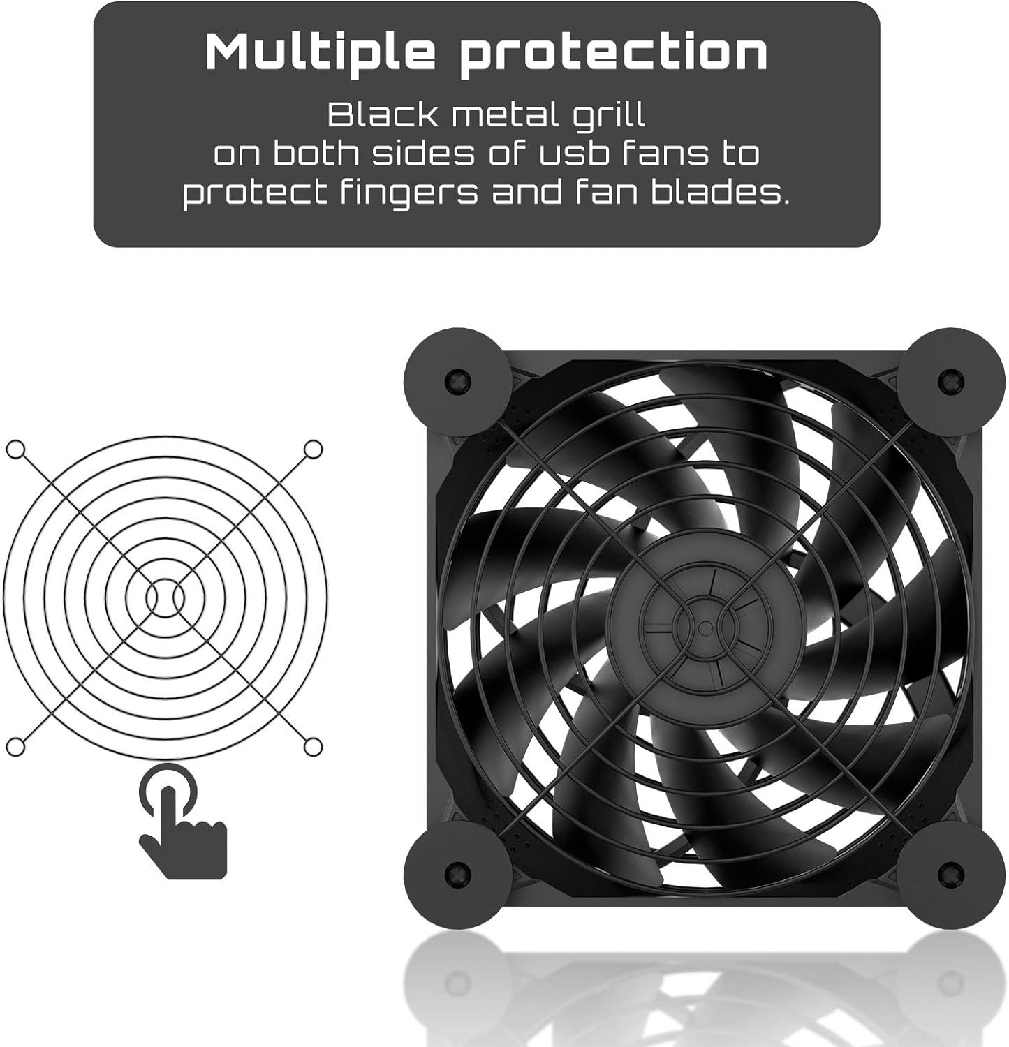 Uphere 120Mm Quiet USB Powered Fans 5V Computer Cooling Fan with 3-Speed Control,Compatible for Pc/Xbox/Tv Box,Etc, N12U04 image number 3