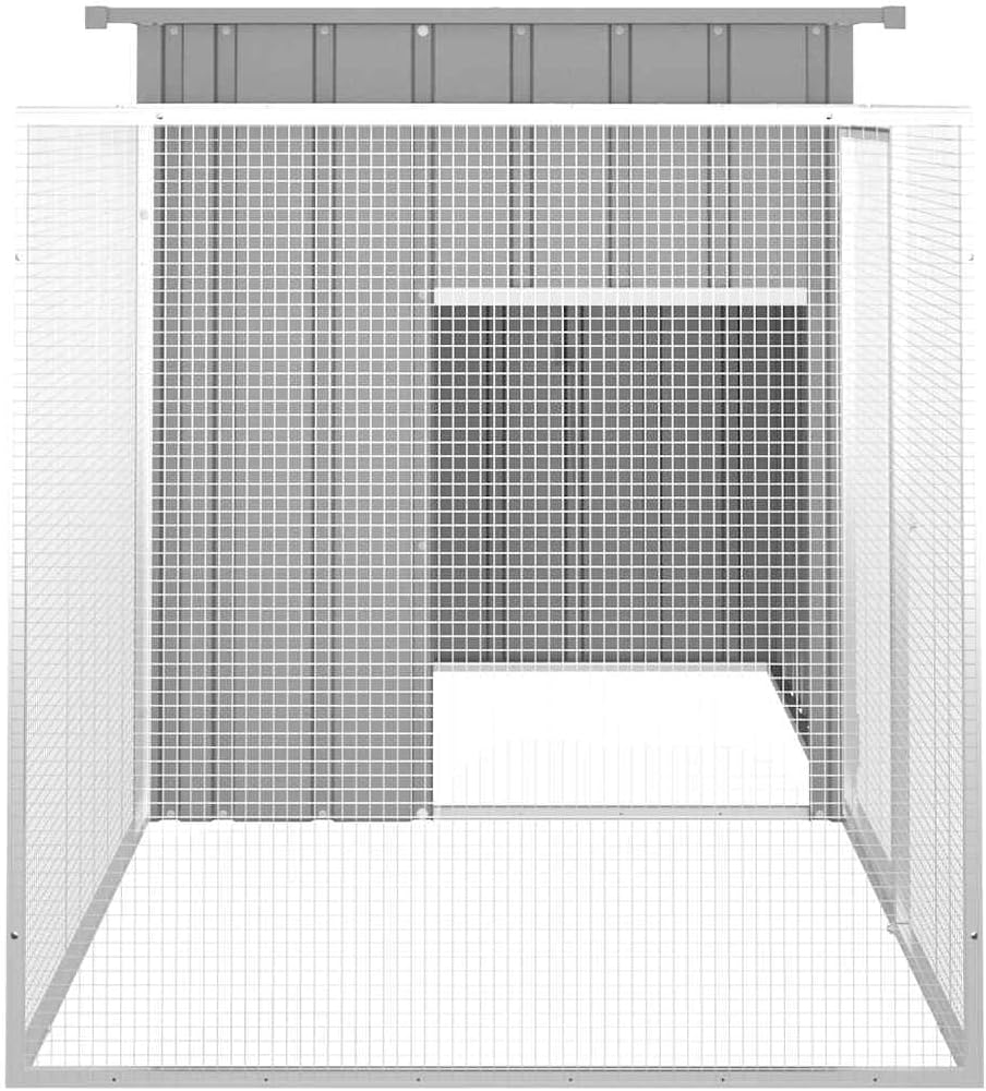 Rabbit Cage Grey 200X91X100 Cm Galvanised Steel Outdoor Pet House Small Animal image number 2