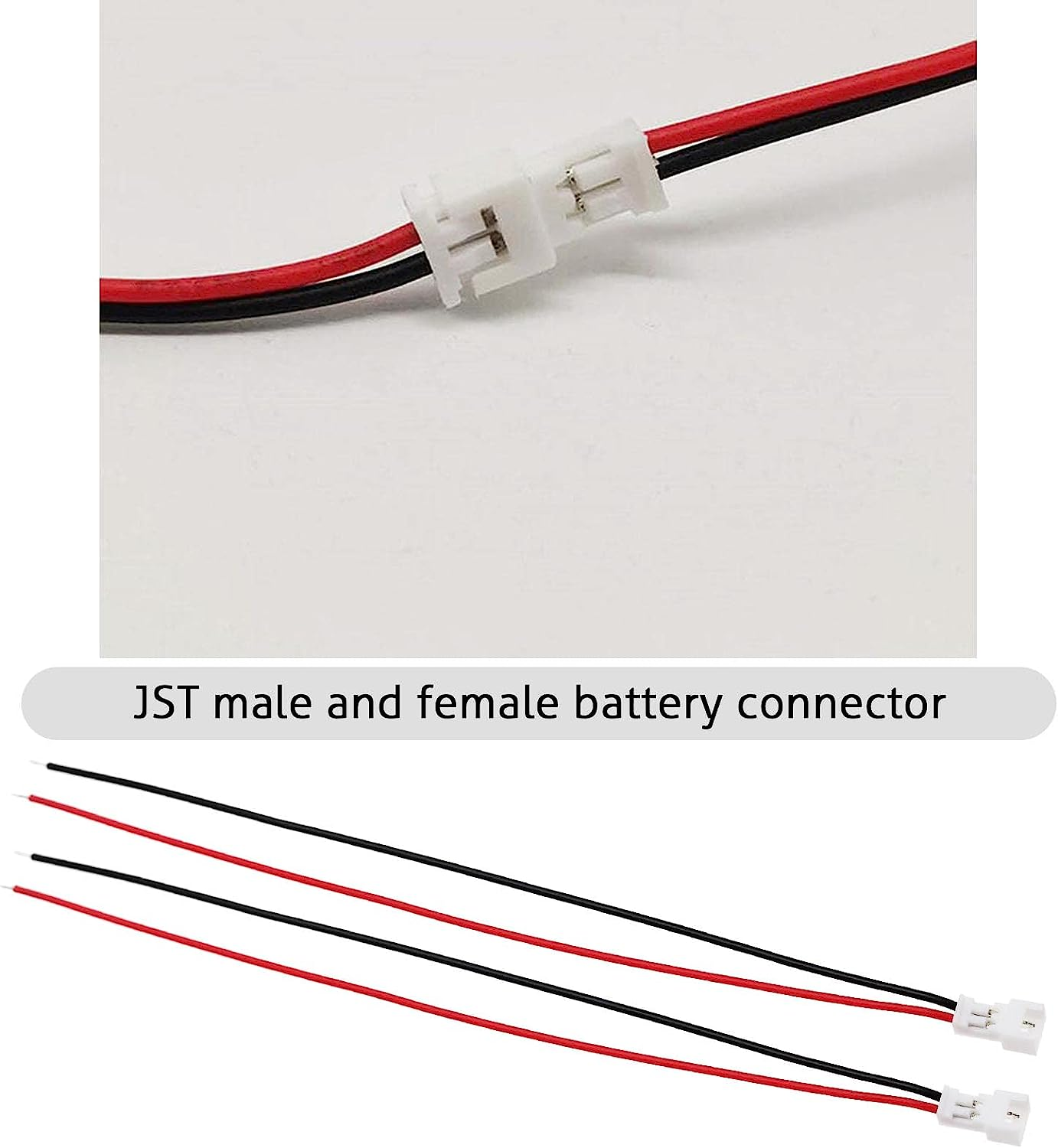 Emsea 20 Pairs JST Connector Cable 2 Pin 1.25Mm Pitch Male Female Plug Adapter Lead Extension Cable with 10Cm Wire for Mini RC Helicopter LED Strips image number 3