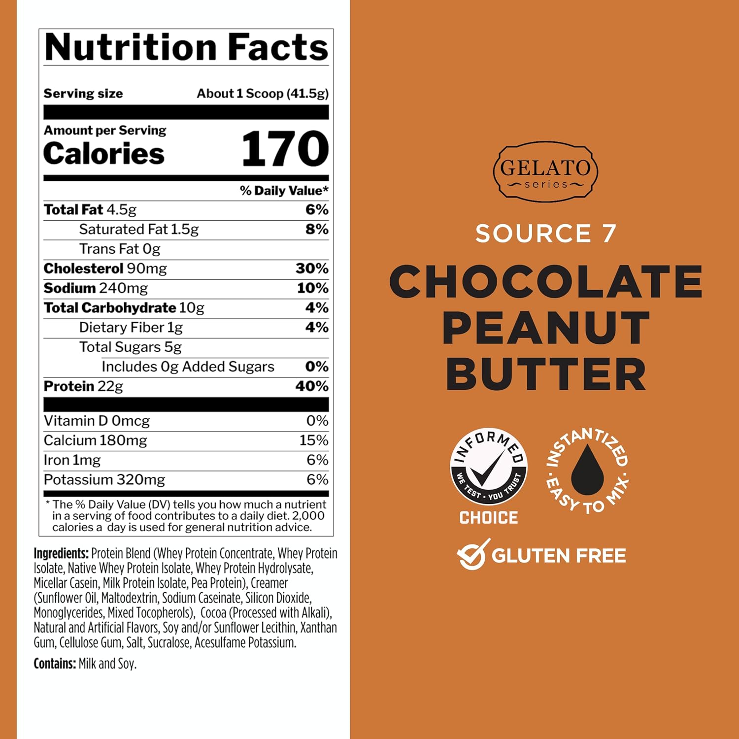 Rule1 R1 Source7 Multi-Source Protein Blend 5.03 Lb, Chocolate Peanut Butter (58 Servings) image number 3