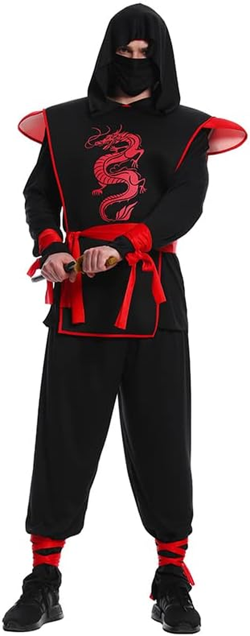 Men'S 5 Pc Dragon Ninja Outfit Halloween Cosplay Costume image number 1