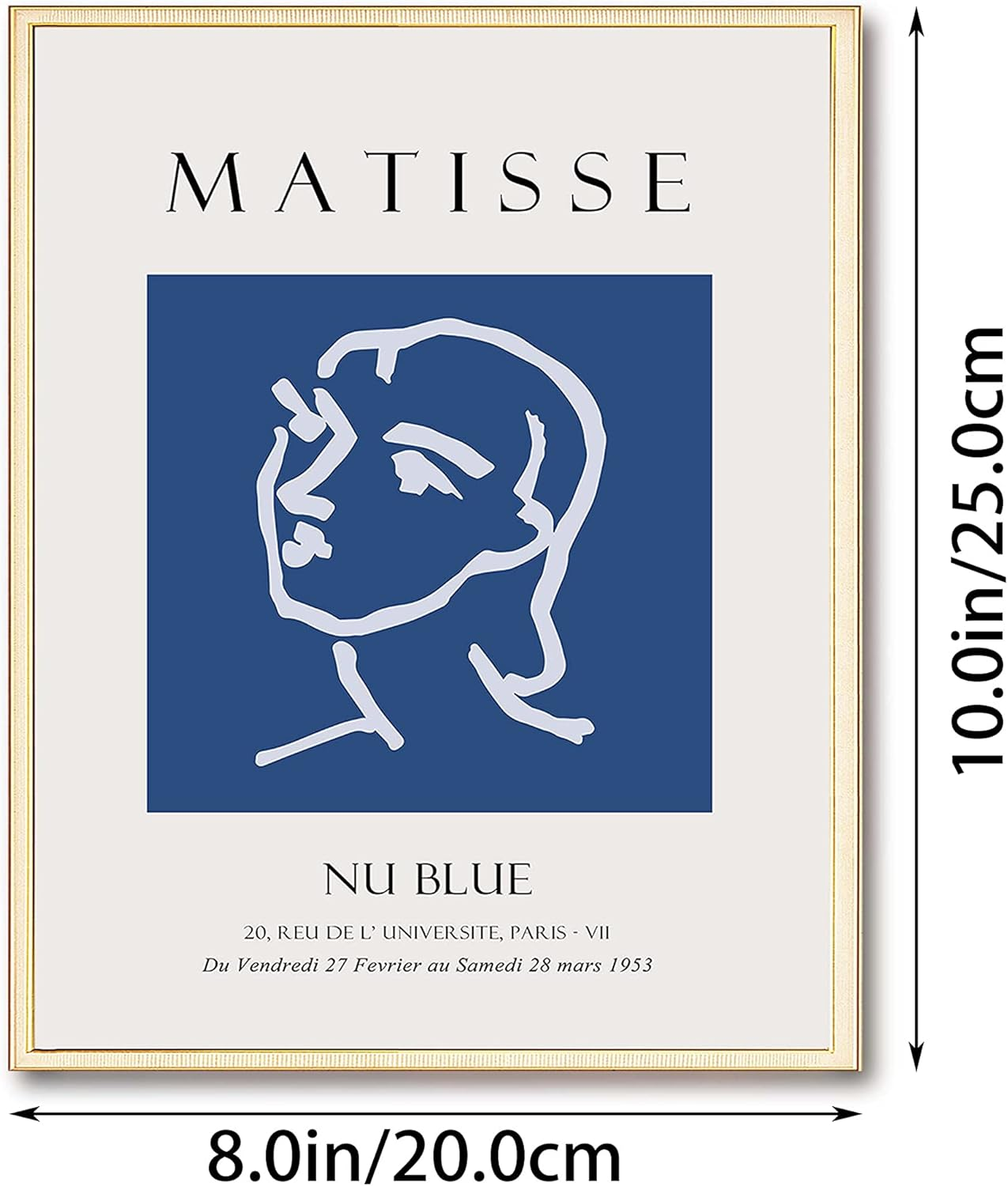 Okonz Blue Matisse Posters for Room Aesthetic,Matisse Wall Art Exhibition Poster & Prints, Abstract Art Prints Set of 6（8X10Inch Unframed) Style (5) image number 3