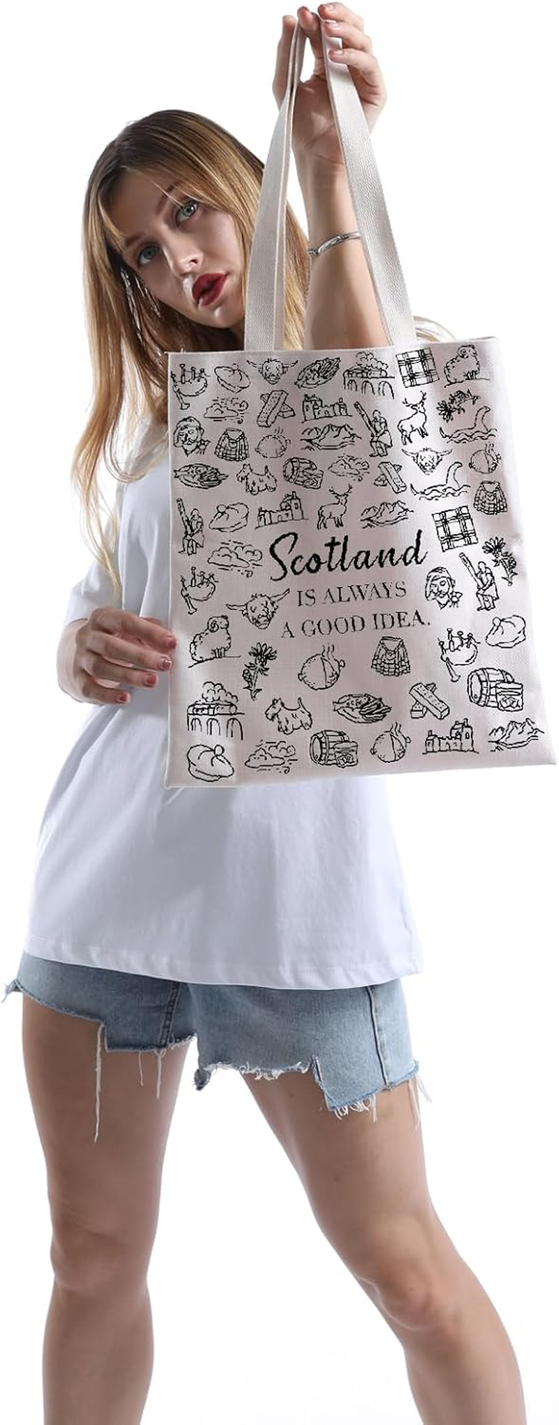 POFULL Scotland Trip Gift Scotland Is Always a Good Idea Cosmetic Bag Edinburgh Gift, Scotland Tote Bag - Scotland Is Always Cosmetic Bag image number 6