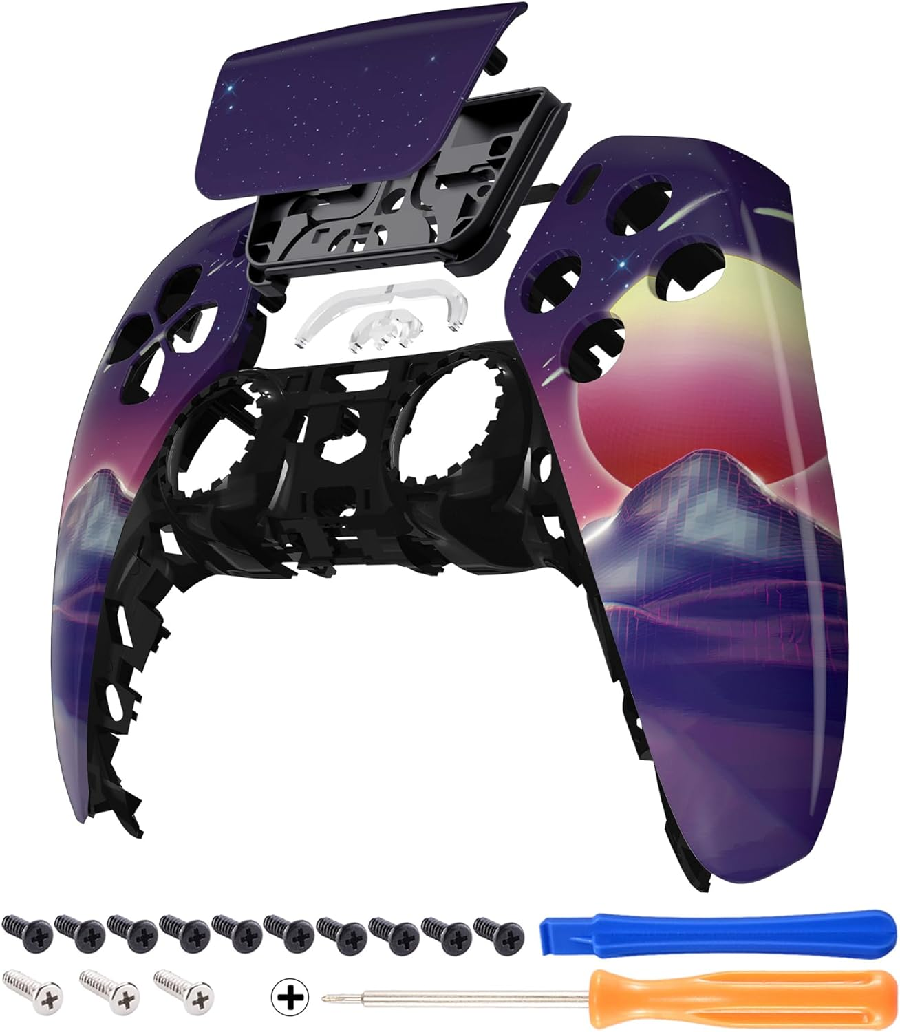 Extremerate Nebula Galaxy Touchpad Front Shell Compatible with Ps5 Controller BDM-010 BDM-020 BDM-030 BDM-040 BDM-050, DIY Replacement Shell Custom Touch Pad Cover Compatible with Ps5 Controller image number 1