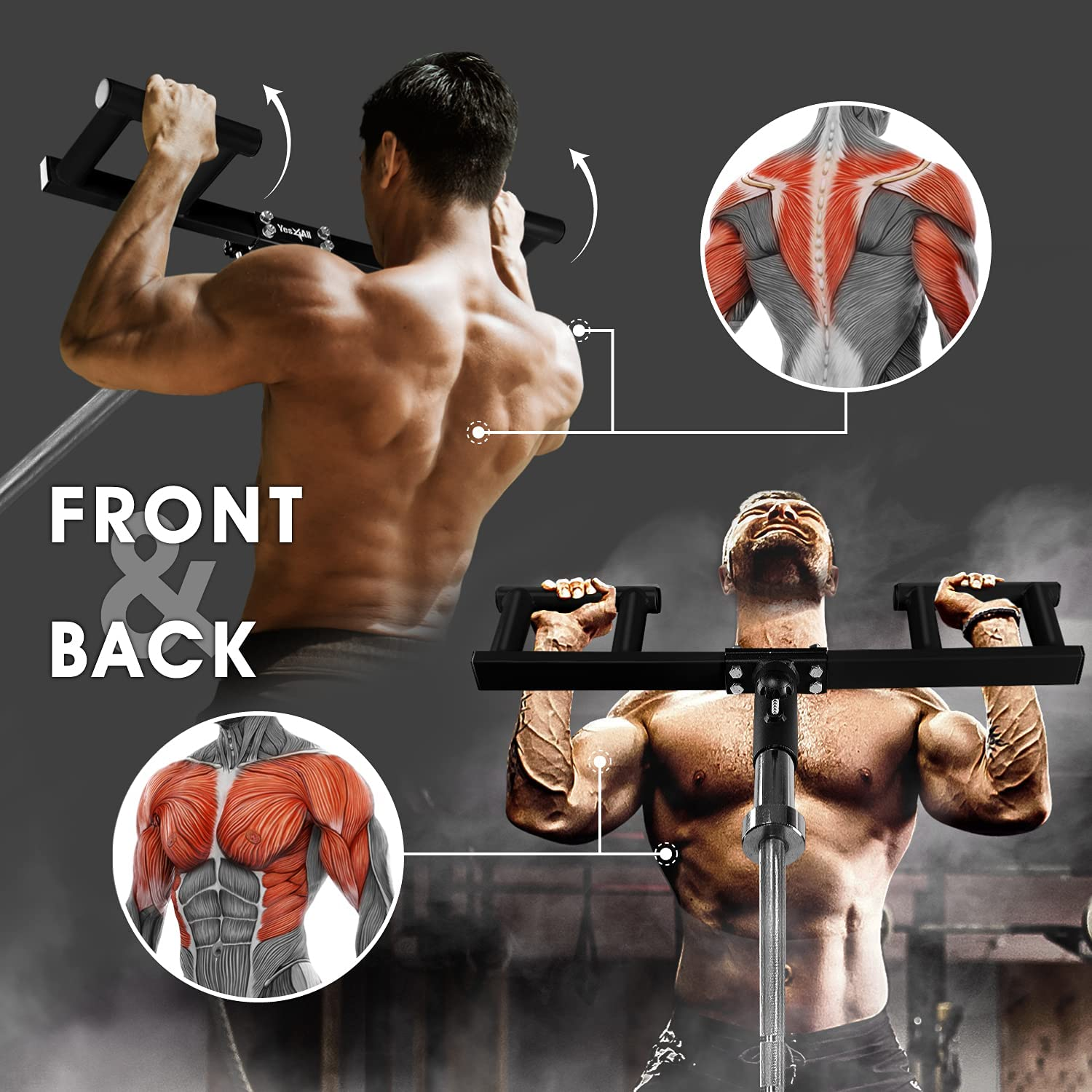 Yes4All Viking Press Attachment for 2-Inch Olympic Barbell &ndash; 3 Hand Grip Positions for Increased Versatility image number 1