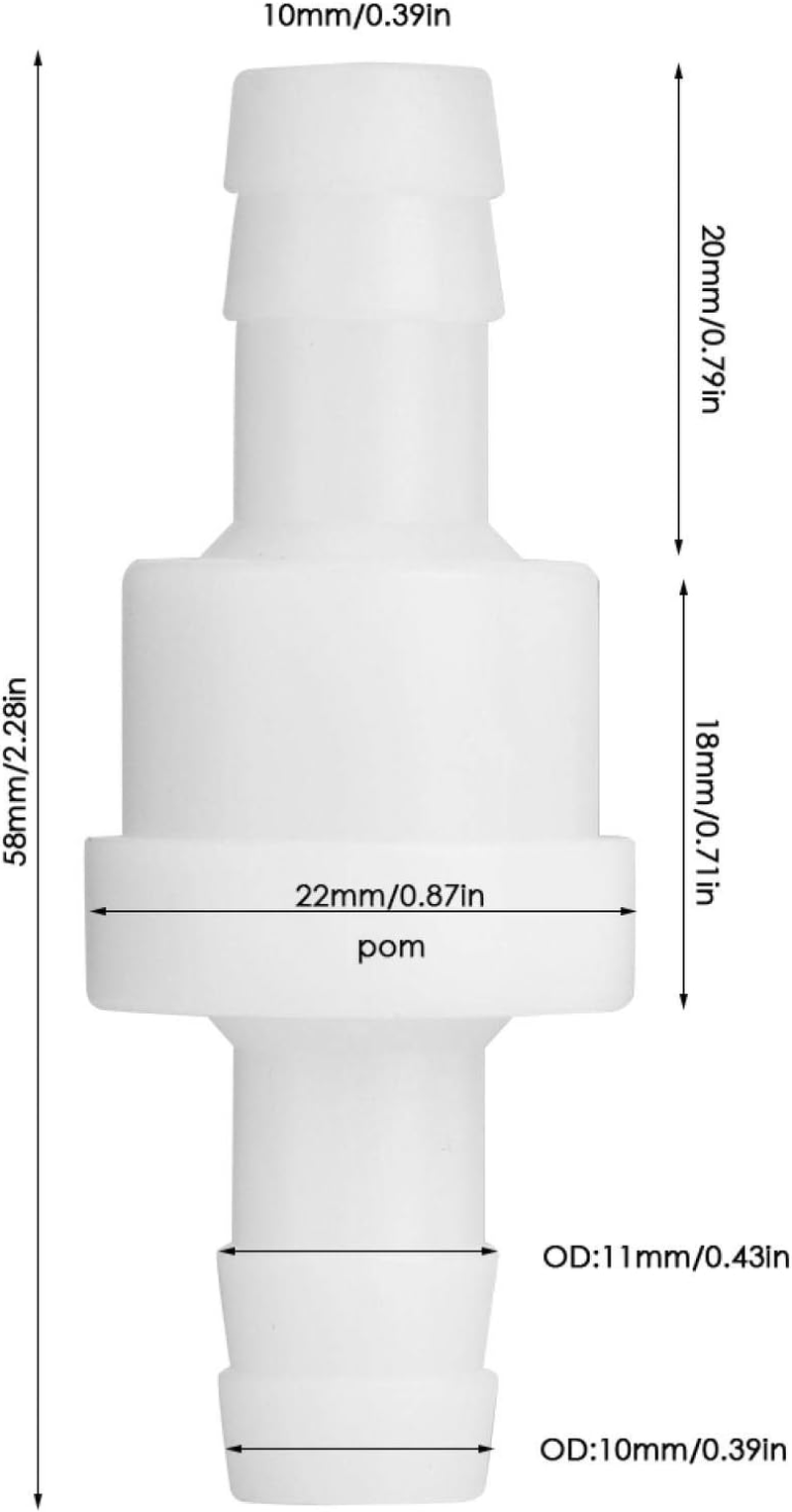 Aquarium Check Valve, Non-Return Durable One Way Air Valve Plastic 10Mm 2Pcs for Gas for Liquid