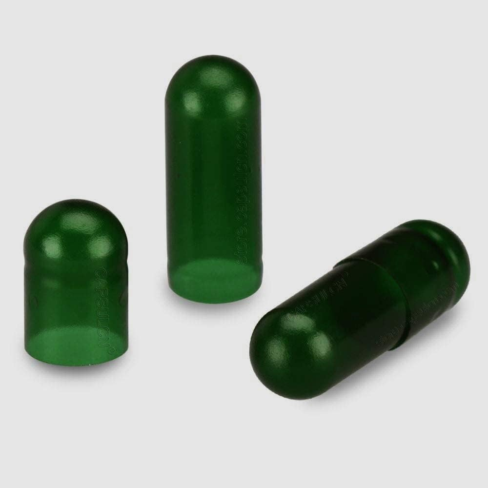 500 Size 00 HPMC Empty Veggie Caps Vegetable Vegetarian Vegan Capsules - Chlorophyll Green image number 3