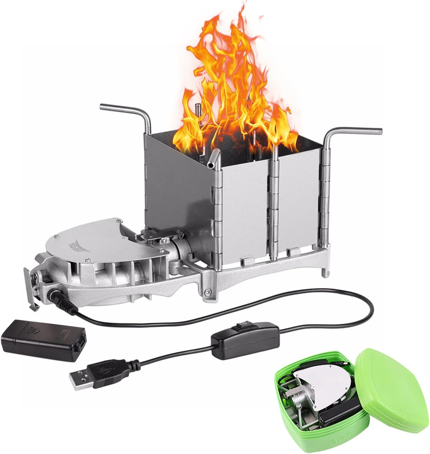 Camping Wood Stove, Portable Wood Burning Stove Can Be Connected to Power Bank image number 5