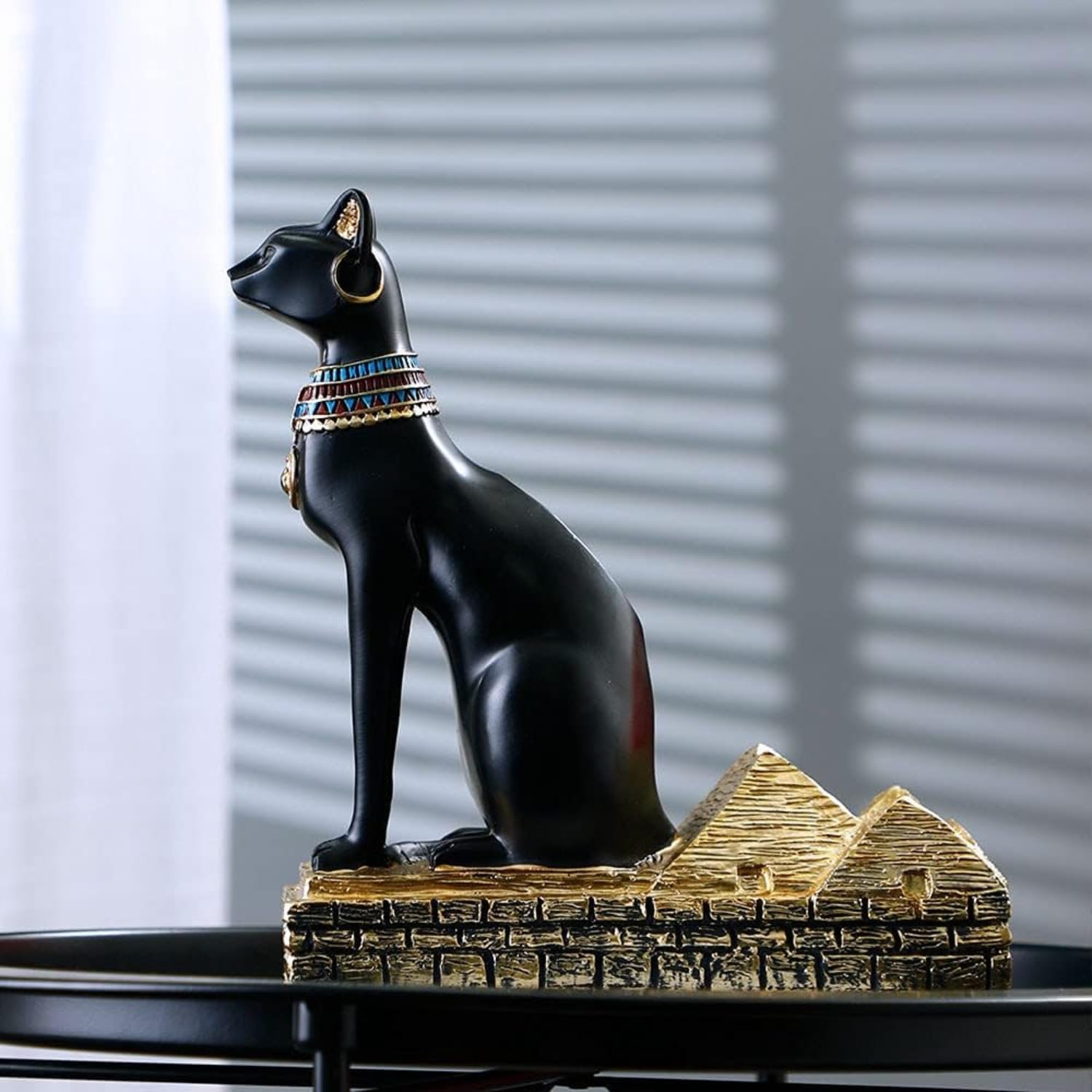 MOMOGEE Small Wine Rack Small Wine Bottle Holder Tabletop Wine Bottle Stand Premium Resin Material Decoration (BASTET) image number 3