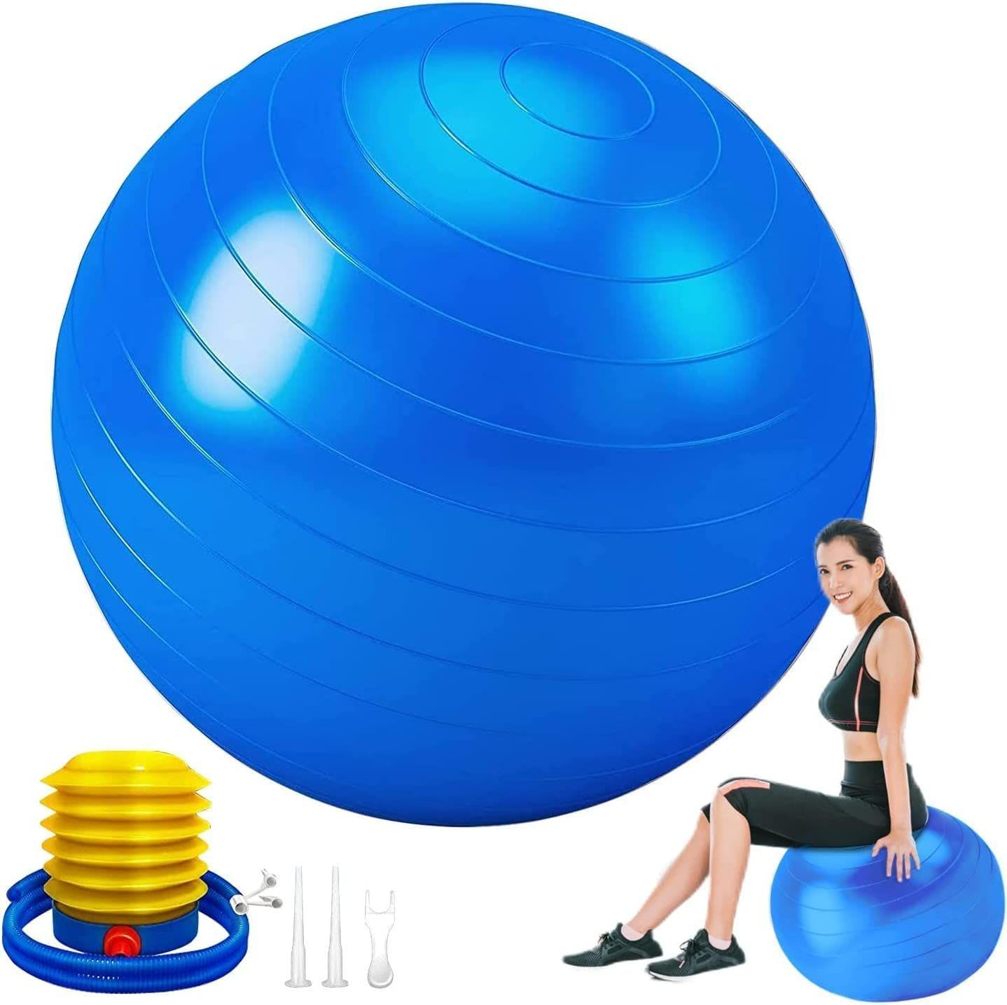 Exercise Yoga Ball, 65Cm Gym Ball with Air Pump, Anti-Burst and Slip Resistant Sitting Ball, Heavy Duty Large Gymnastics Ball for Core Fitness, Balance, Yoga, Pilates, Training