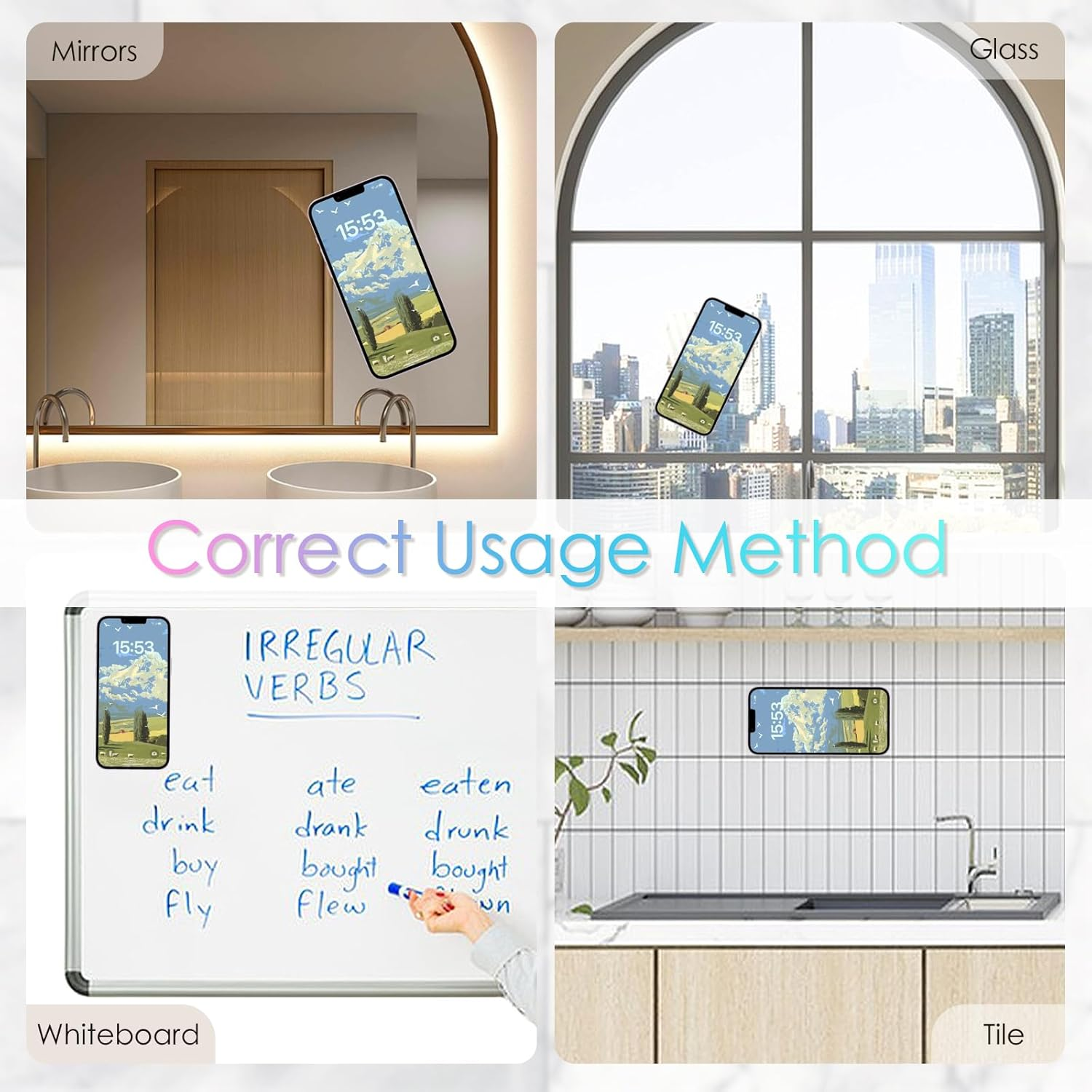 Bonlaer Silicone Suction Case, Anti-Slip Suction Phone Holder, Silicon Phone Stand for Selfies and Videos, Pack of 8 image number 2