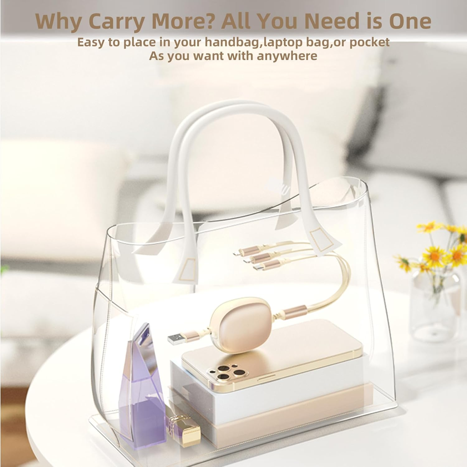 100W Retractable Multi Charging Cable, 3 in 1 Retractable Car Charger with Type C/Lightning/Micro USB Cords for Iphone 16 15 14/Galaxy/Ipad/Ps/Kindle, 4Ft 6A Fast Chargers for Multiple Devices, Black