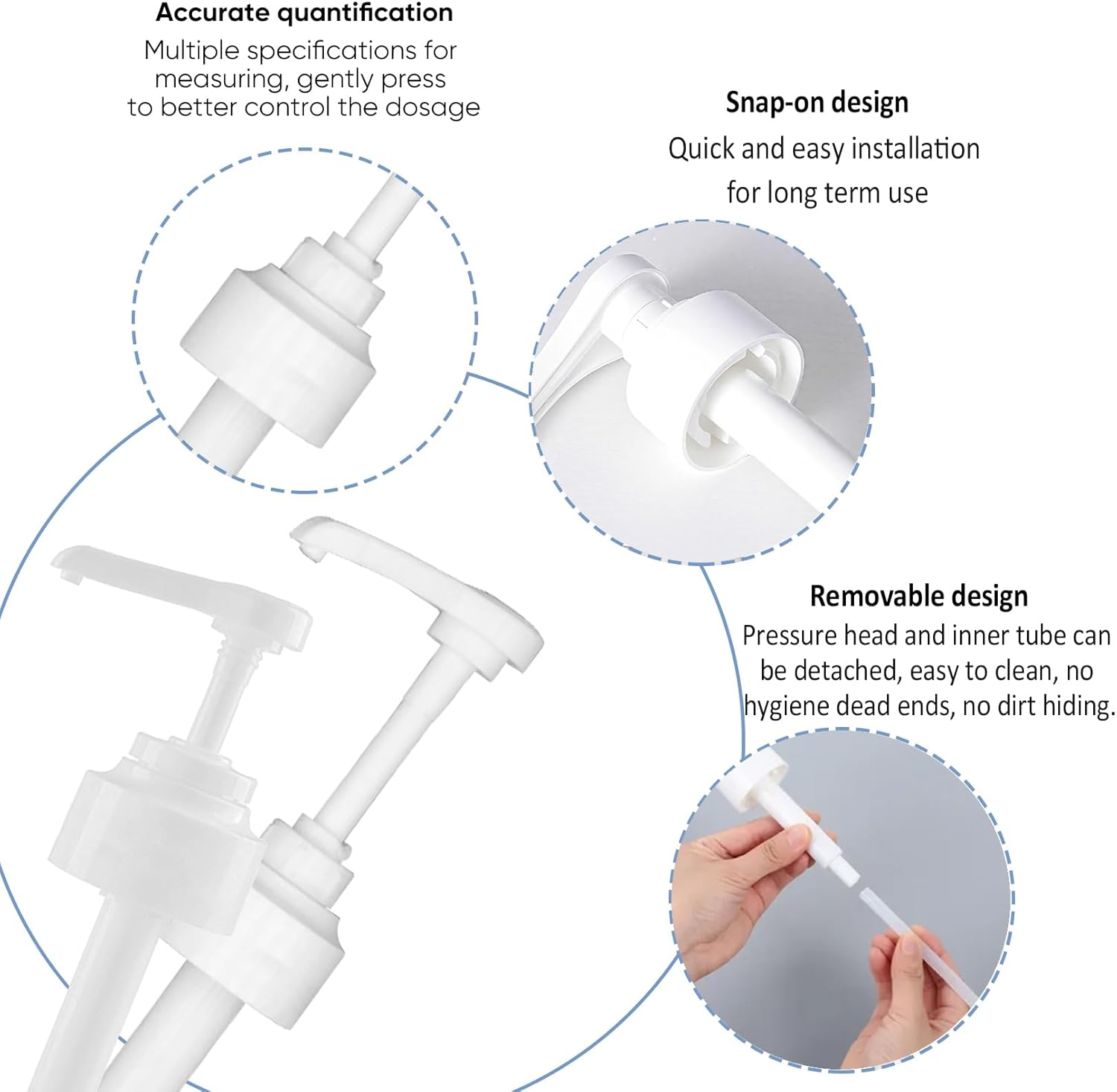 Pack of 2 Pump Dispenser Compatible with Monin Coffee Syrup Pump Snap-On Syrup Dispenser for Monin Dosing Pump 10 Ml Soap Dispenser Pump Head for 700 Ml and 1000 Ml Bottles Reusable Pump Attachment image number 1