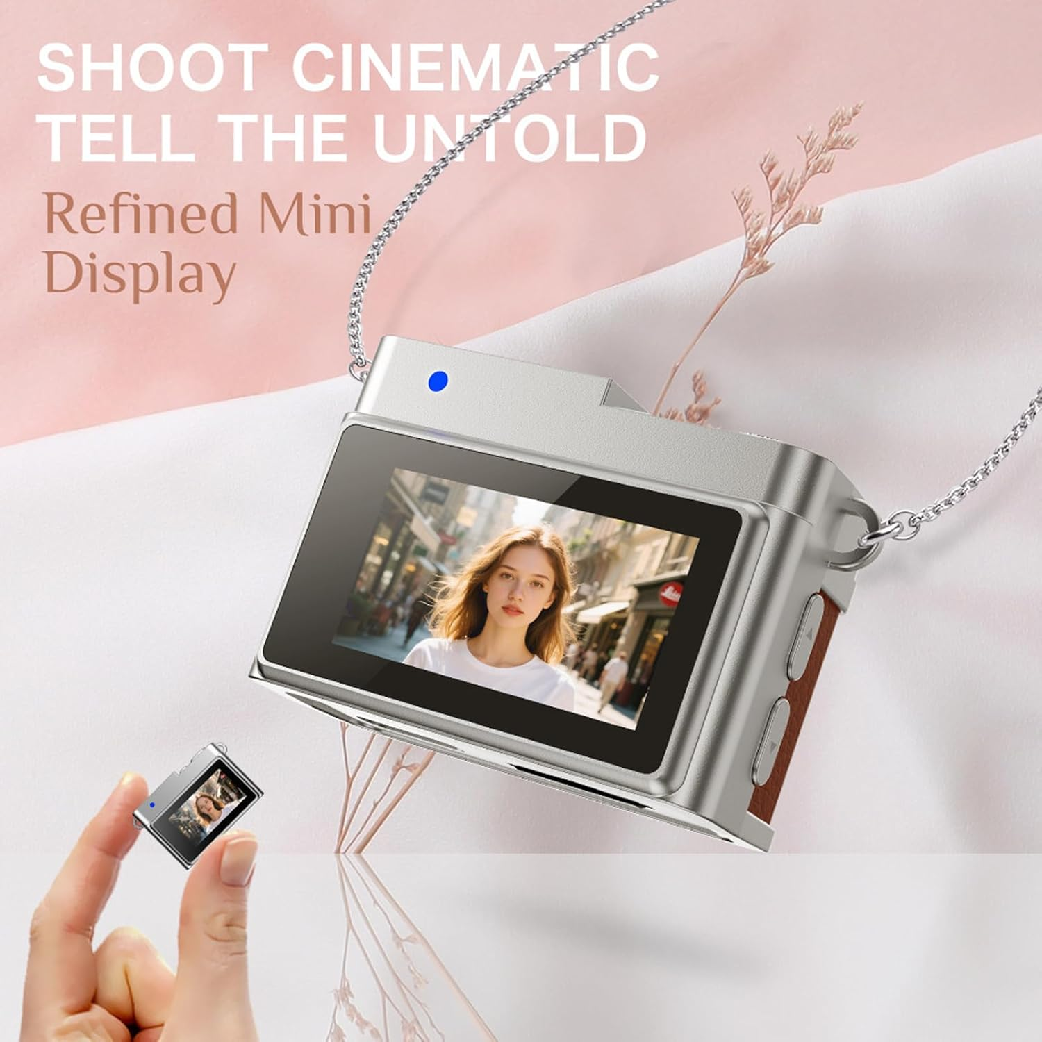 Mini Keychain Camera, 1080P Small Retro Nostalgic Camera Compact Video Recorder, for Travel Study Recording (Brown)