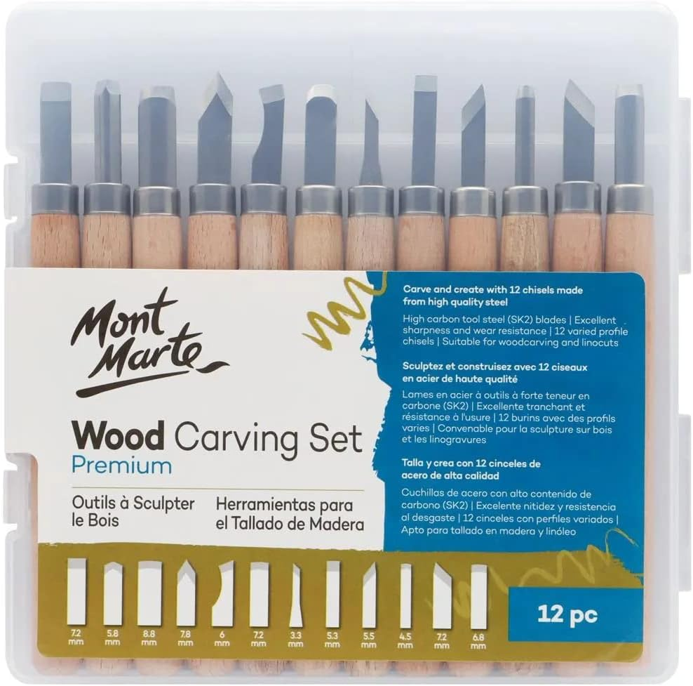 Mont Marte Wood Carving Tool 12-Piece Set image number 5