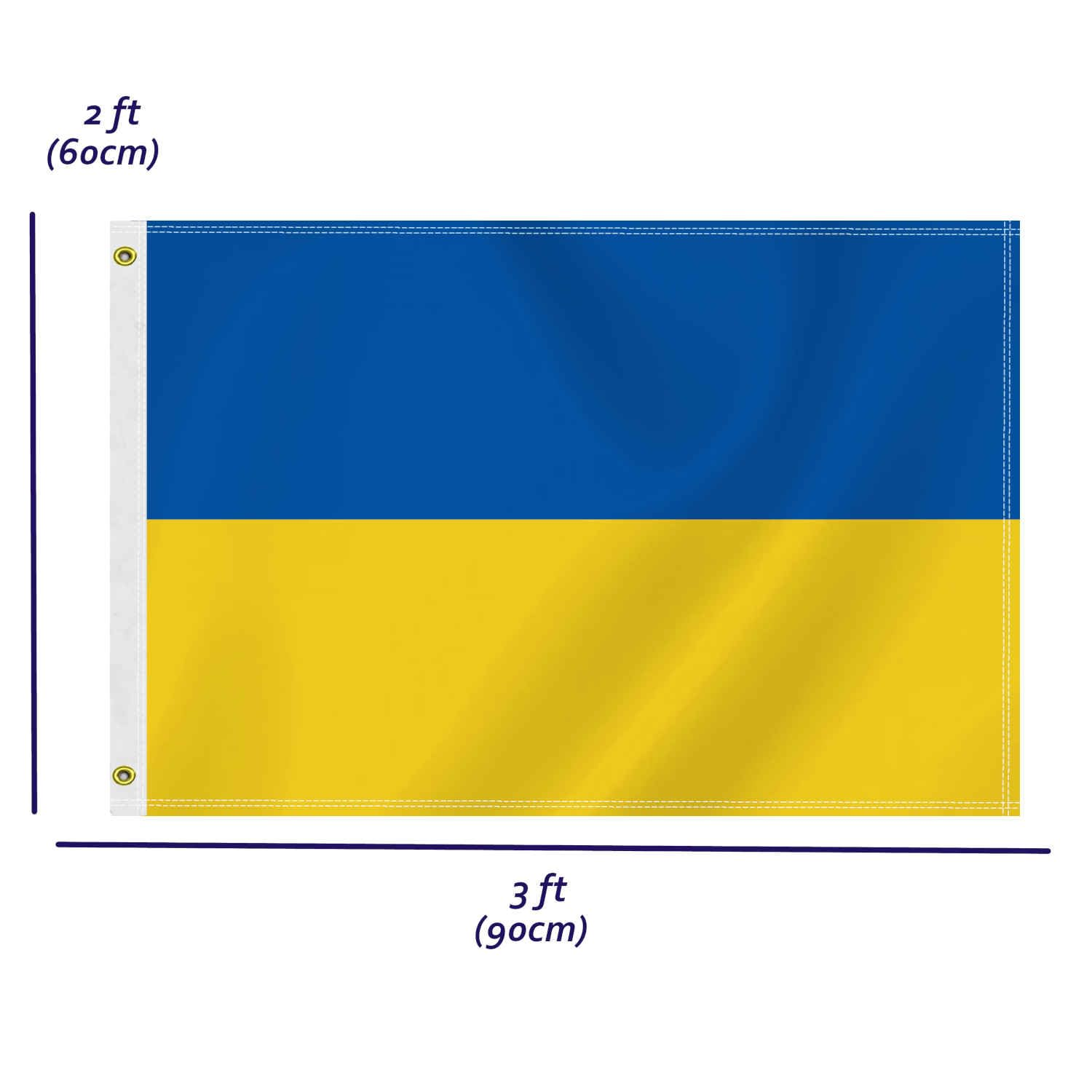 2&times;3 FT Ukraine Flag, 60&times;90 CM Medium 100D Ukrainians Outdoor Banner,Tiny Doube Side Printing Decor for Patio Garden with Brass Gromment image number 3