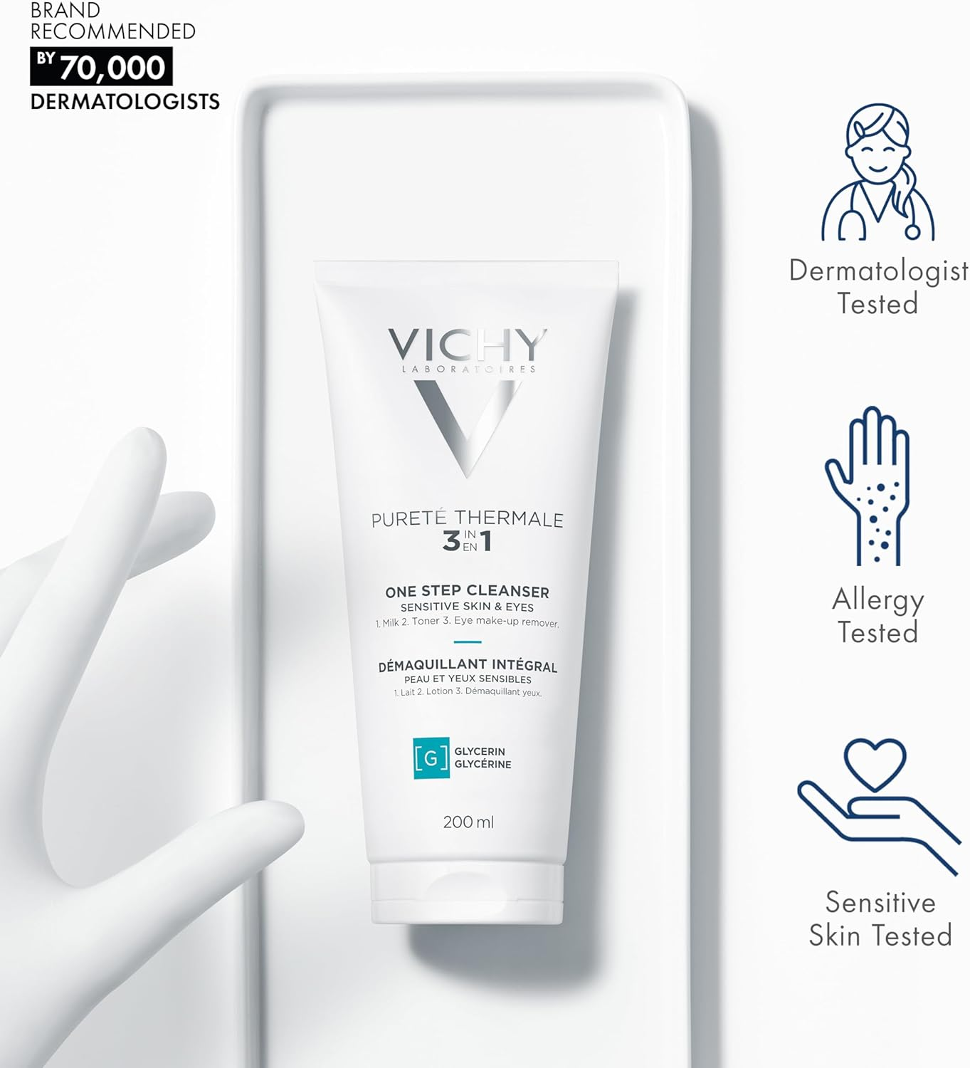 Vichy Purete Thermale 3-In-1 One Step Milk Cleanser, 200Ml image number 1