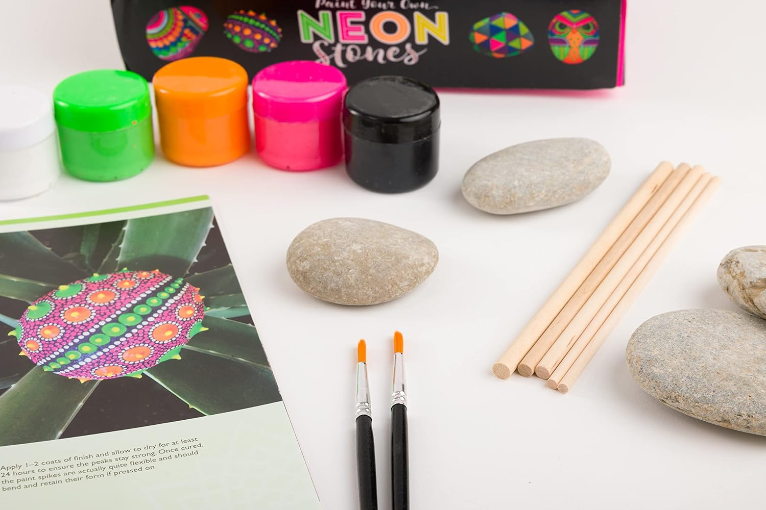 Paint Your Own Neon Stones-This Complete Starter Kit Includes All You Need to Create Vibrant, Three-Dimensional Art to Display in Your Home or Garden image number 1