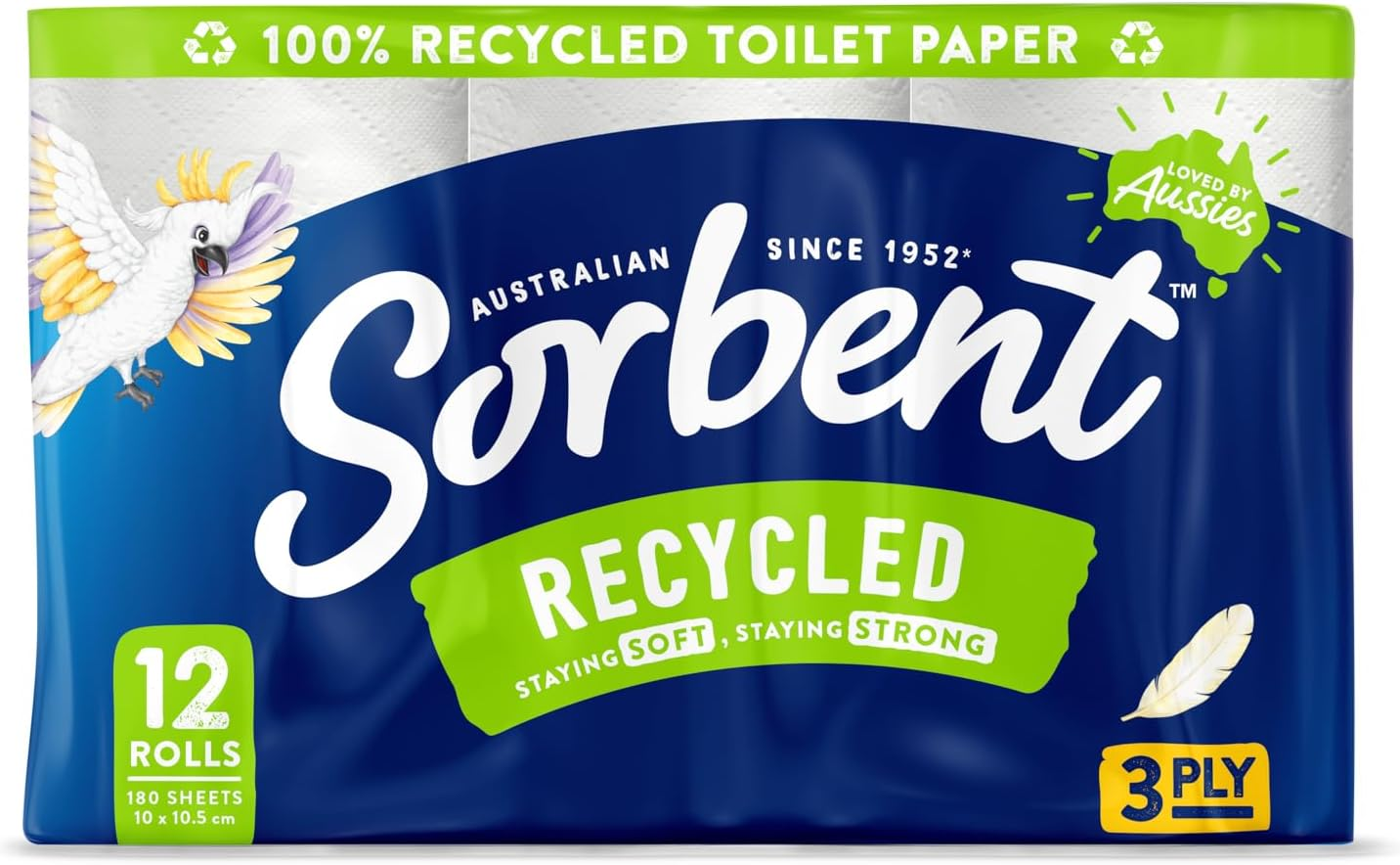 Sorbent 3PLY Recycled Toilet Paper Pack of 12 image number 2