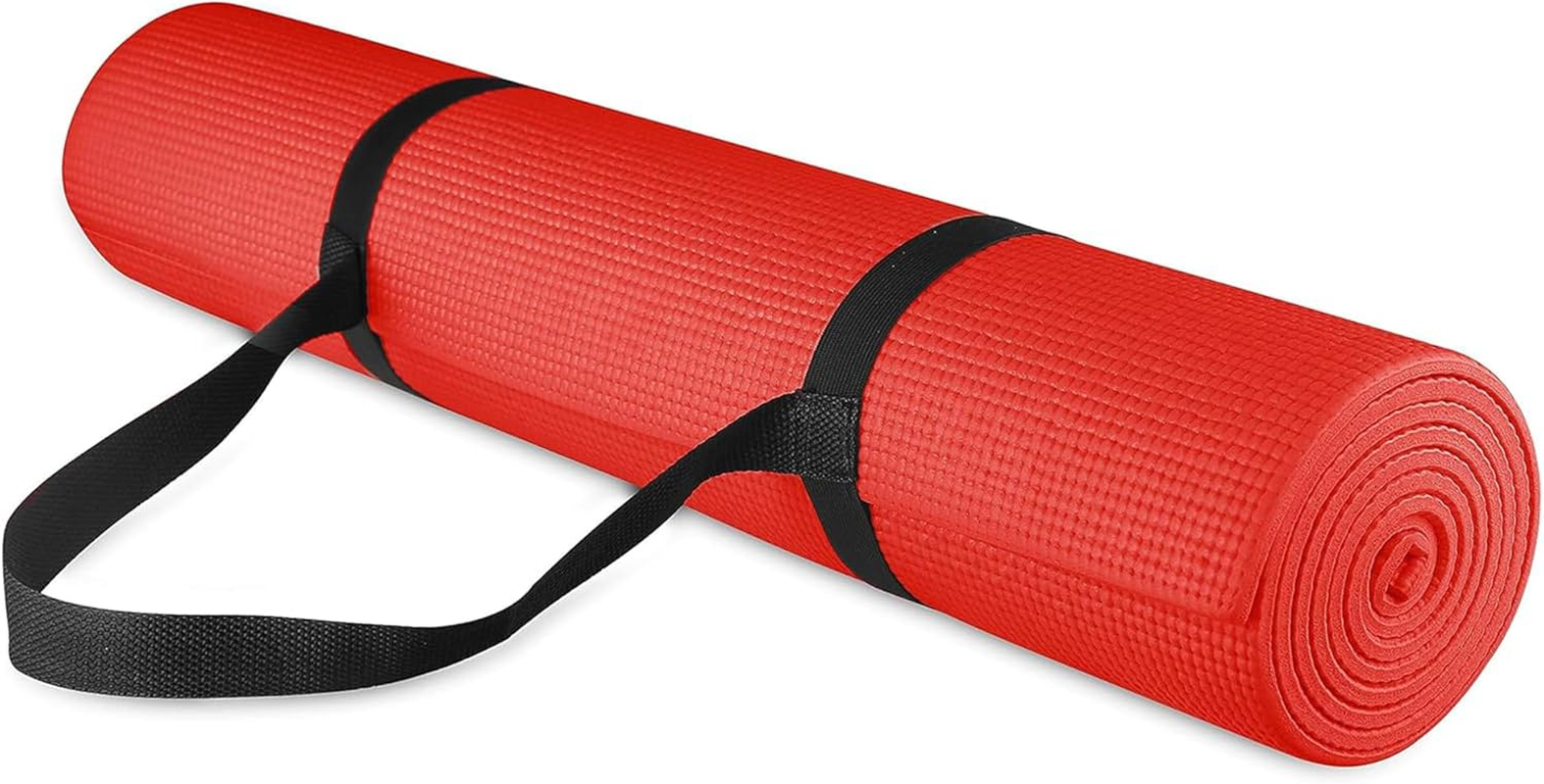 Balancefrom Goyoga All Purpose High Density Non-Slip Exercise Yoga Mat with Carrying Strap, 1/4" image number 2