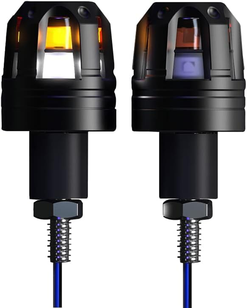 TOTMOX Universal 7/8"(22Mm) Handlebar Grip Bar Plug Light, Motorcycle Turn Signal, Daytime Running Light, Bike Strobe Side Marker, 2 PCS LED Handle End Mount Lamp, Blinker Light, Amber White Light image number 6